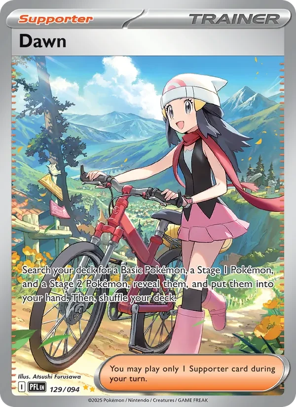 Dawn 129/094 Phantasmal Flames Pokémon card, Special Illustration Rare, front scan