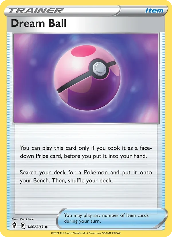 Dream Ball 146/203 Evolving Skies Pokémon card, Uncommon, front scan