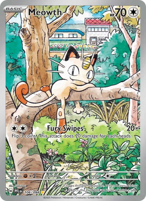 Meowth 106/094 card scan