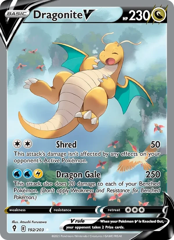 Dragonite V 192/203 card scan