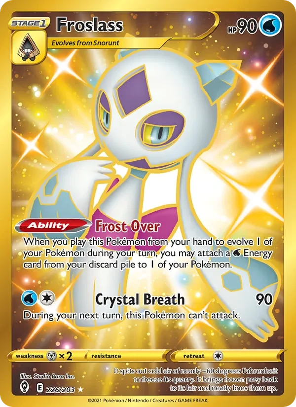 Froslass 226/203 Evolving Skies Pokémon card, Secret Rare, front scan