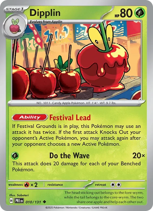 Dipplin 010/131 Prismatic Evolutions Pokémon card, Uncommon, front scan