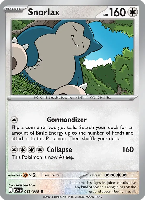 Snorlax 063/088 Perfect Order Pokémon card, Common, front scan