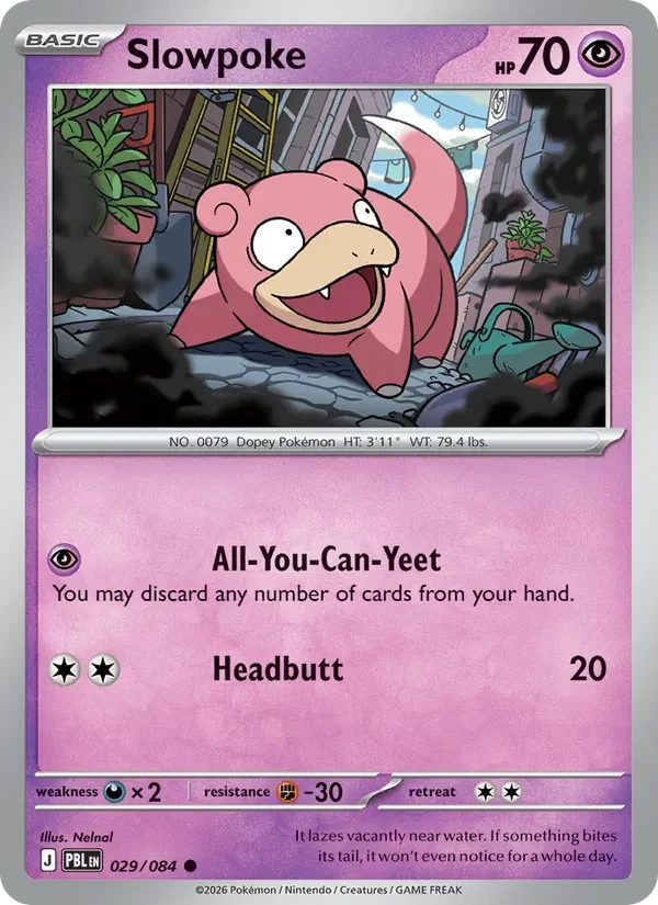 Slowpoke 029/084 Pitch Black Pokémon card, Common, front scan