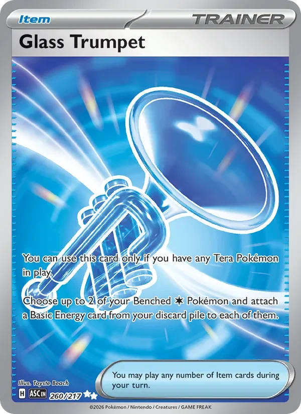 Glass Trumpet 260/217 Ascended Heroes Pokémon card, Ultra Rare, front scan