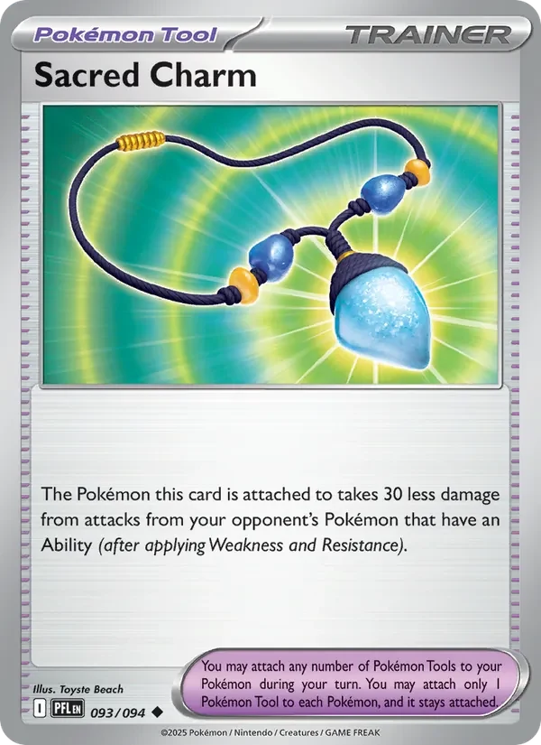 Sacred Charm 093/094 Phantasmal Flames Pokémon card, Uncommon, front scan