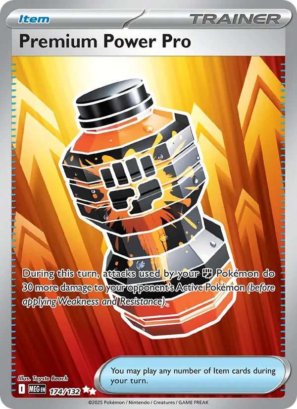 Premium Power Pro 174/132 Mega Evolution Pokémon card, Ultra Rare, front scan