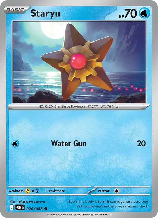 Staryu 020/088 Perfect Order Pokémon card, Common, front scan