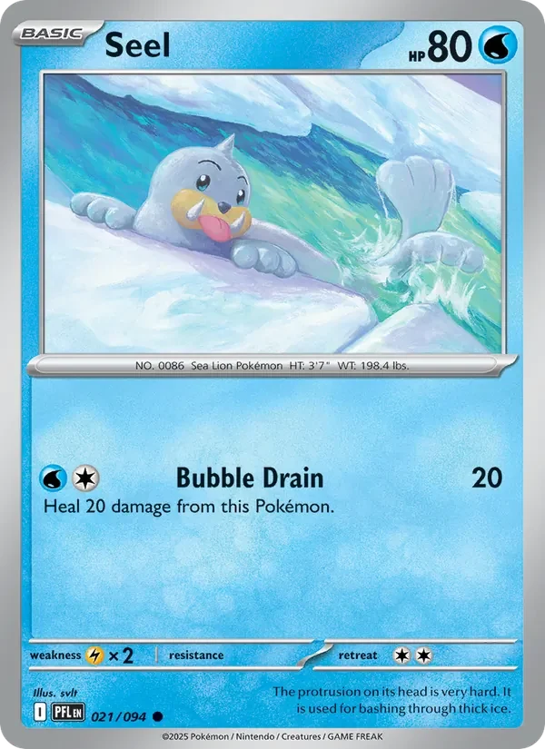 Seel 021/094 Phantasmal Flames Pokémon card, Common, front scan