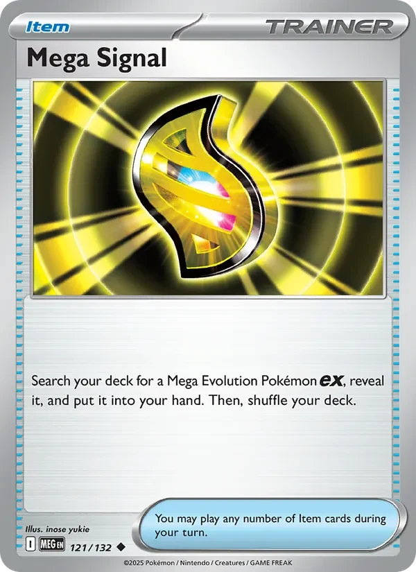 Mega Signal 121/132 Mega Evolution Pokémon card, Uncommon, front scan