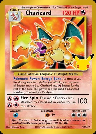 Charizard 30th Celebration card