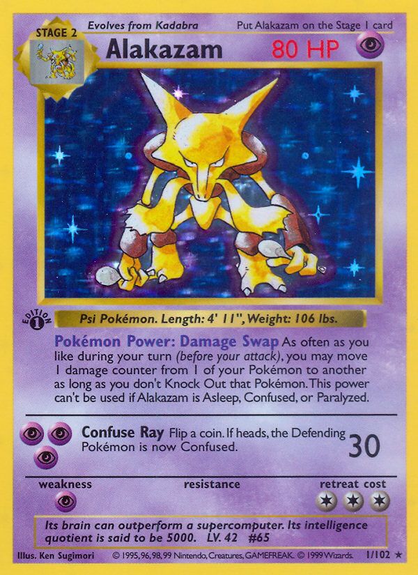 PSA 10 Alakazam Base Set graded Pokémon card