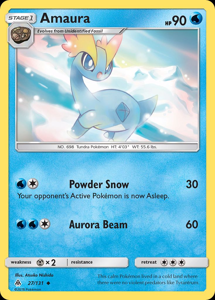 PSA 10 Amaura Forbidden Light graded Pokémon card