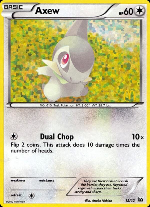 PSA 10 Axew McDonald's Collection 2012 graded Pokémon card
