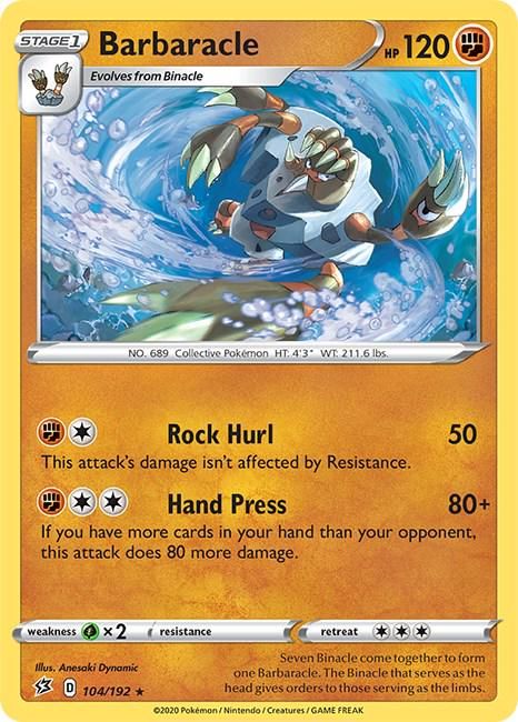 PSA 10 Barbaracle Rebel Clash graded Pokémon card