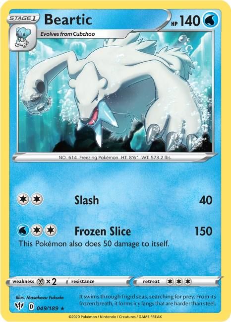 PSA 10 Beartic Darkness Ablaze graded Pokémon card