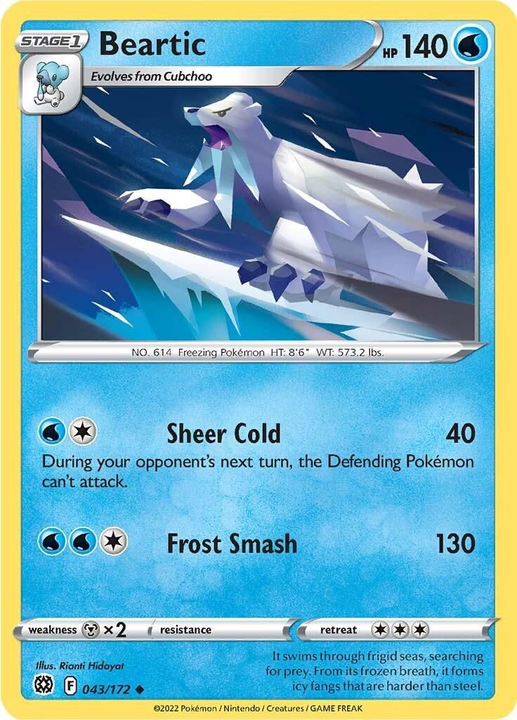 PSA 10 Beartic Silver Tempest graded Pokémon card