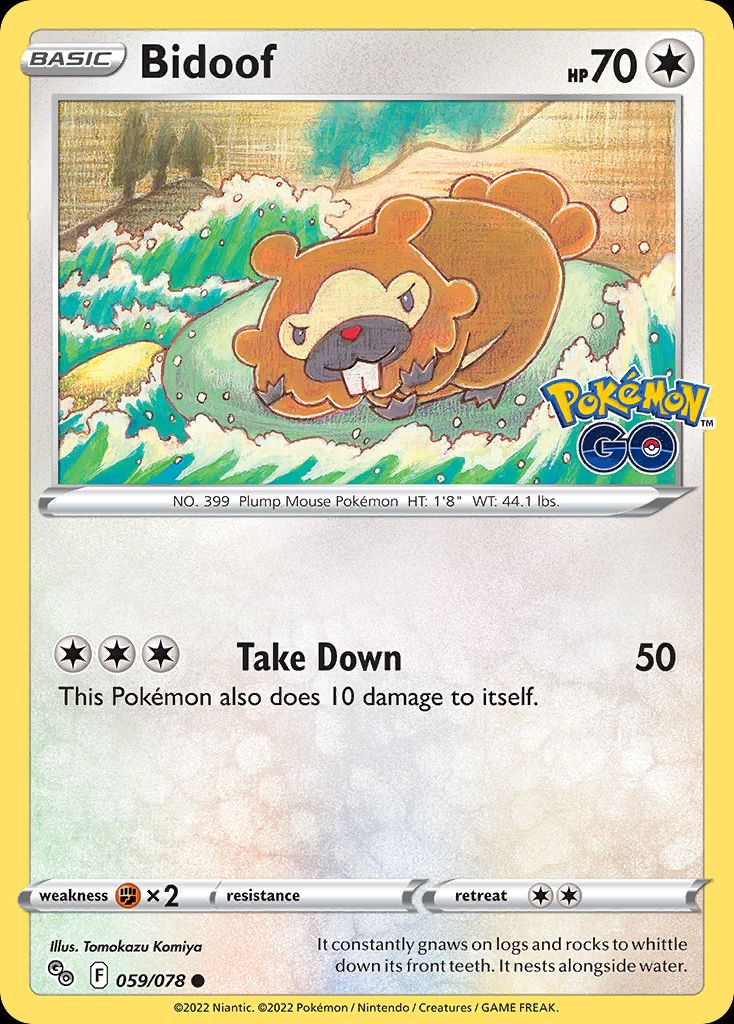 PSA 10 Bidoof Pokémon GO graded Pokémon card