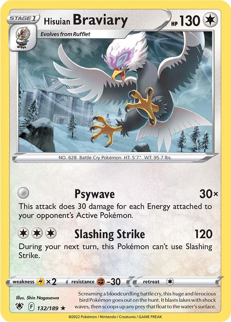PSA 10 Braviary Lost Origin graded Pokémon card