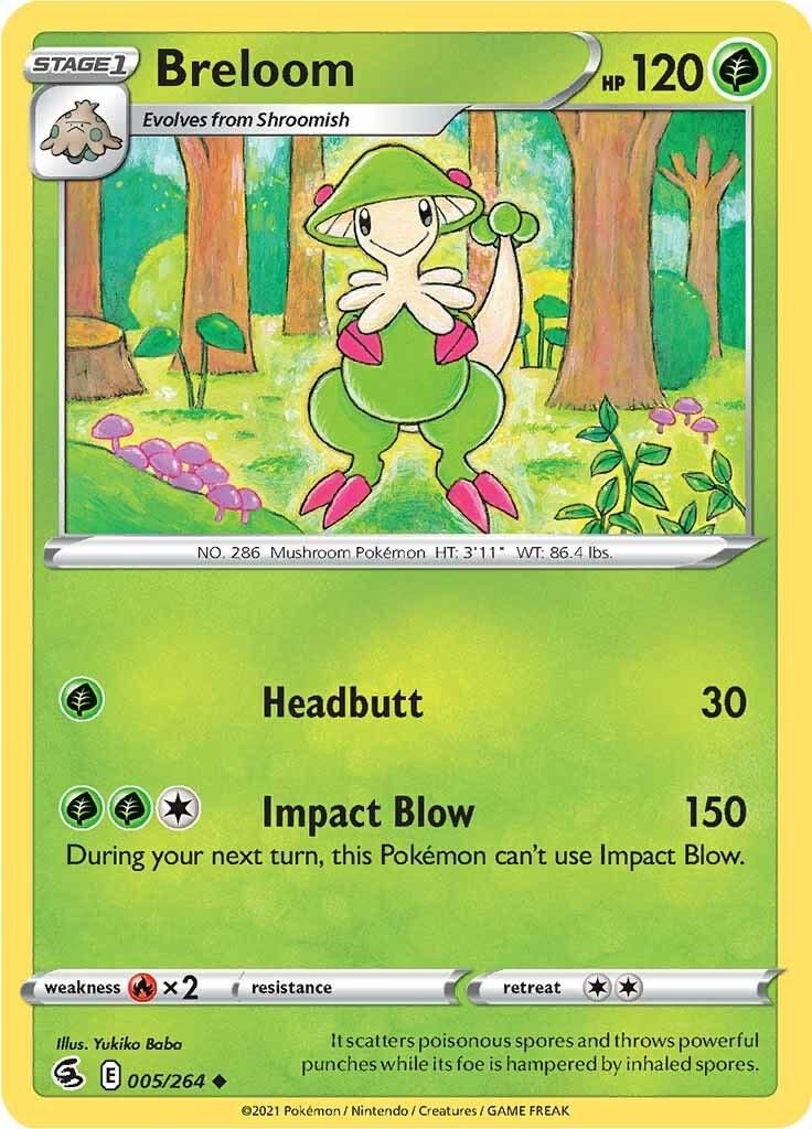 PSA 10 Breloom Mysterious Treasures graded Pokémon card