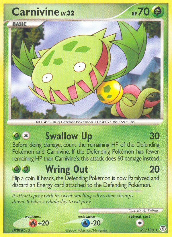 PSA 10 Carnivine Great Encounters graded Pokémon card