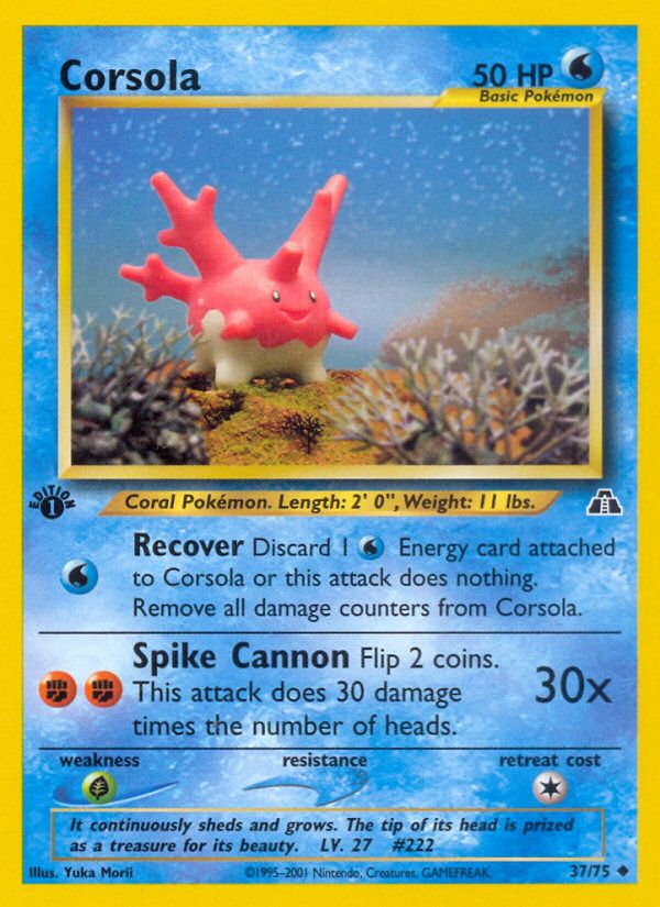 PSA 10 Corsola Neo Discovery graded Pokémon card