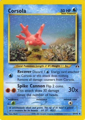 PSA 10 Corsola Pokemon Card Neo 3 graded Pokémon card