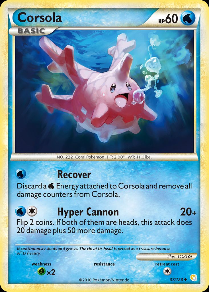 PSA 10 Corsola HeartGold & SoulSilver graded Pokémon card