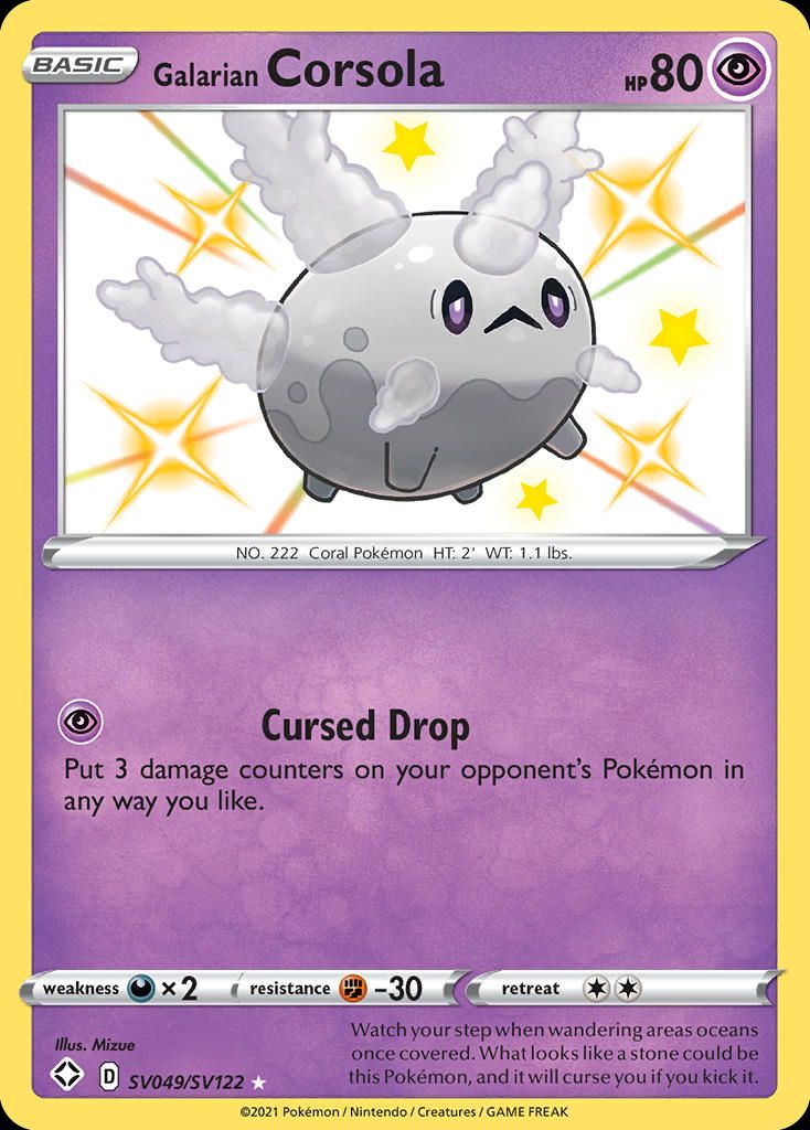 PSA 10 Corsola Shining Fates Shiny Vault graded Pokémon card