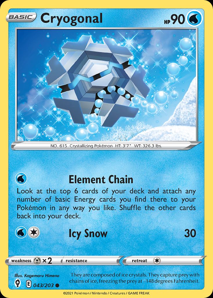 PSA 10 Cryogonal Chilling Reign graded Pokémon card