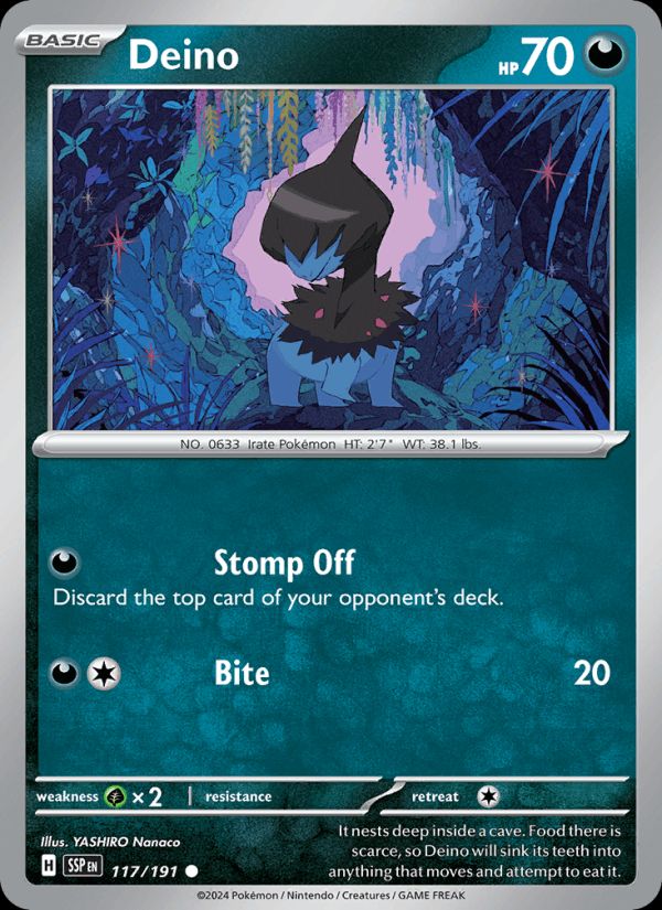 PSA 10 Deino Surging Sparks graded Pokémon card