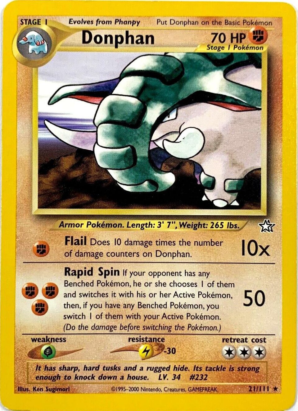 PSA 10 Donphan Mysterious Treasures graded Pokémon card