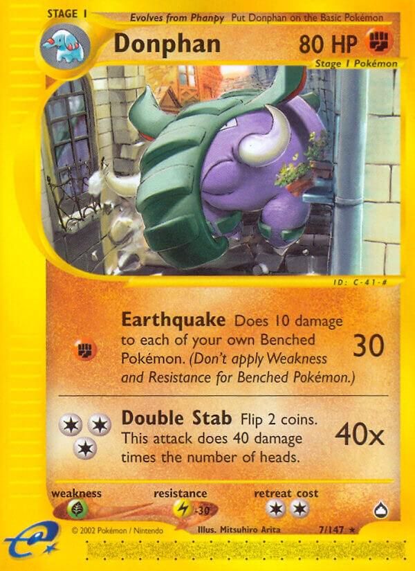 PSA 10 Donphan Aquapolis graded Pokémon card
