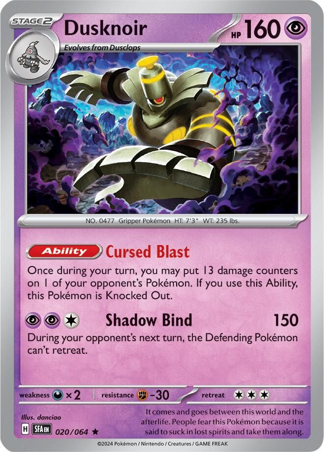 PSA 10 Dusknoir Shrouded Fable graded Pokémon card