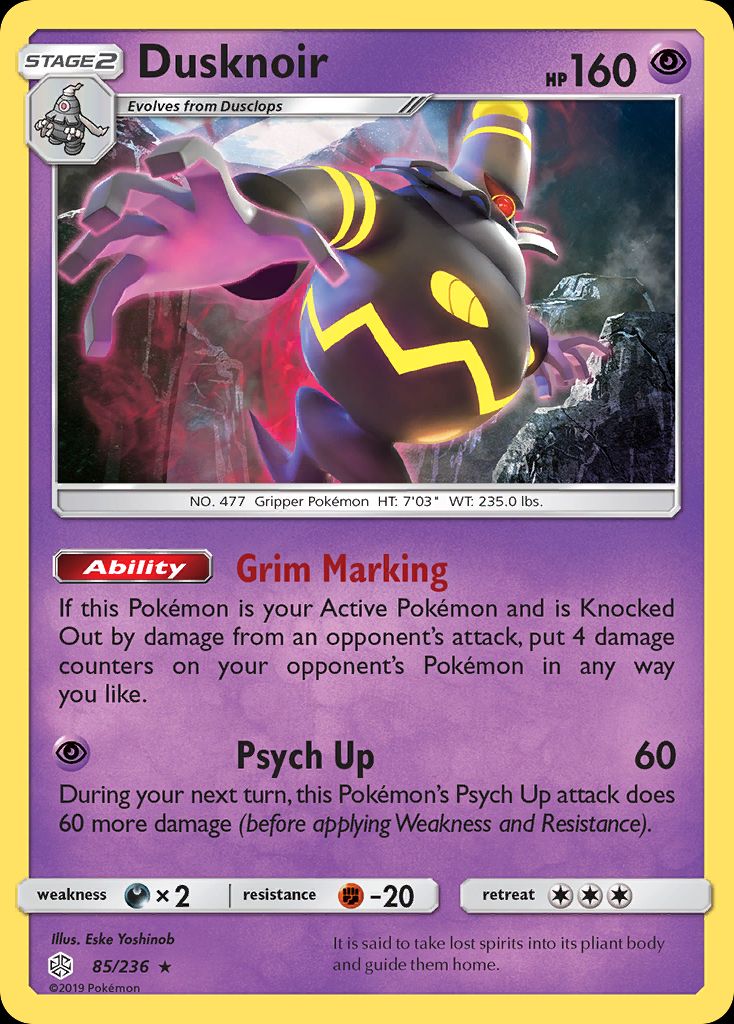 PSA 10 Dusknoir Unified Minds graded Pokémon card
