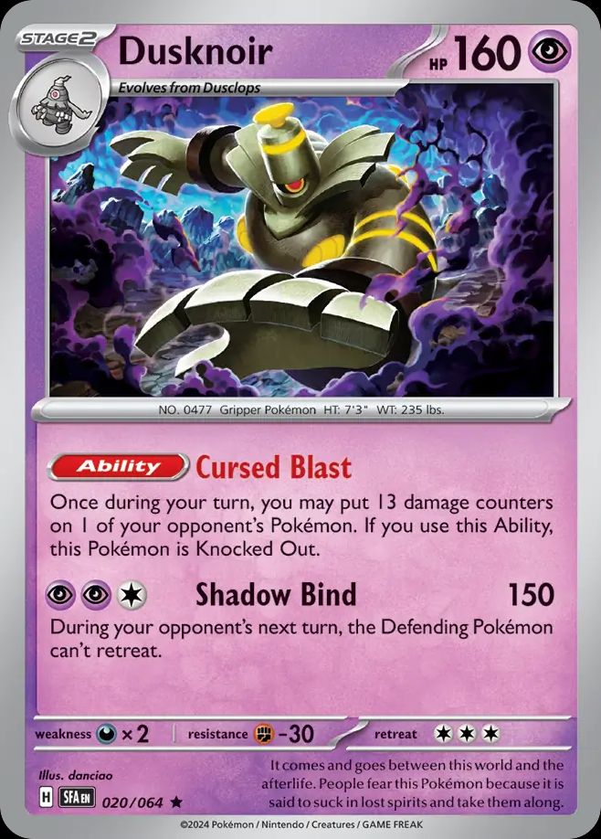 PSA 10 Dusknoir Shrouded Fable graded Pokémon card