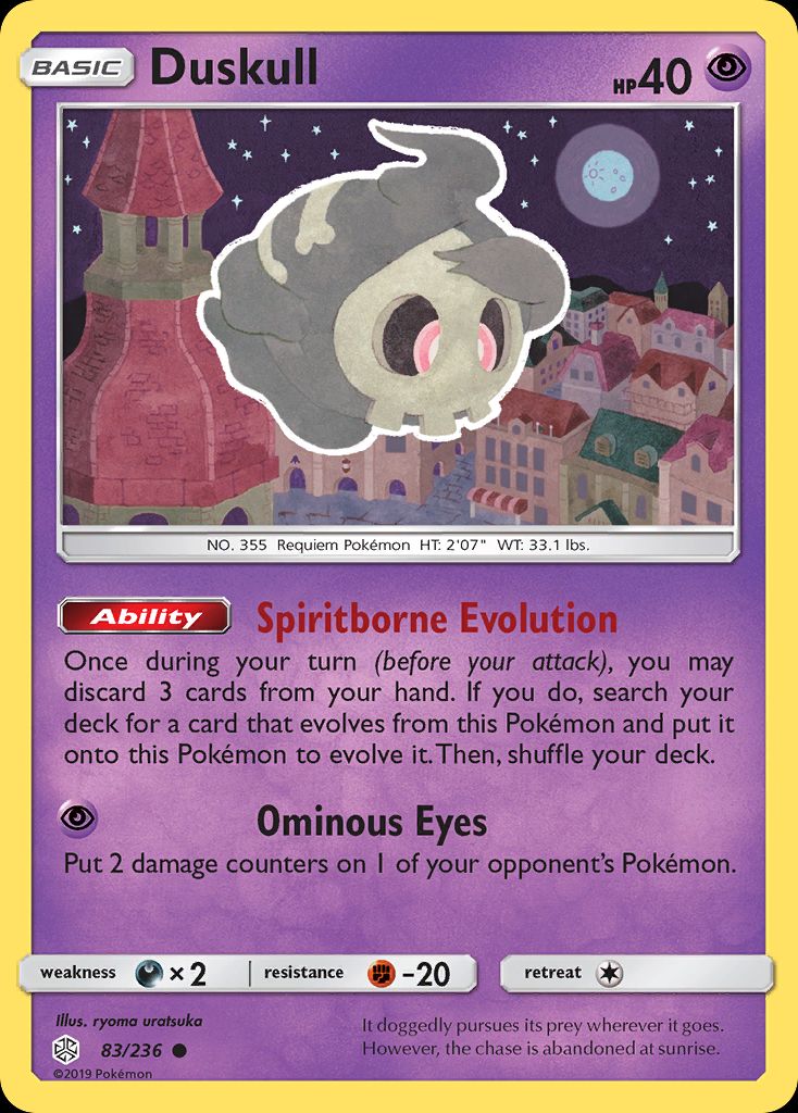 PSA 10 Duskull Cosmic Eclipse graded Pokémon card