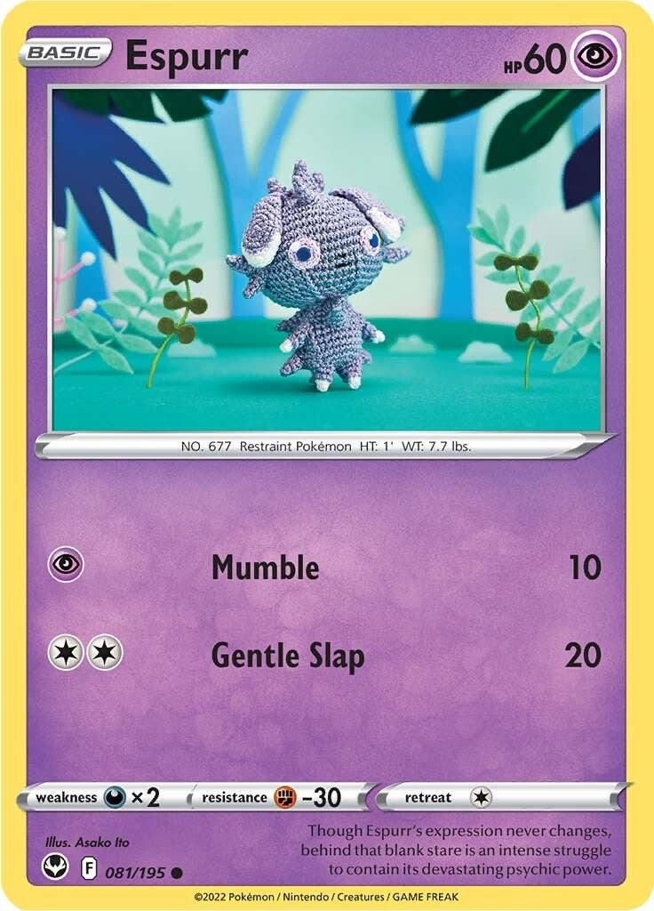 PSA 10 Espurr Silver Tempest graded Pokémon card