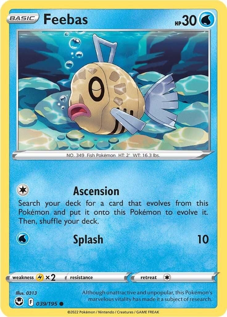 PSA 10 Feebas Silver Tempest graded Pokémon card