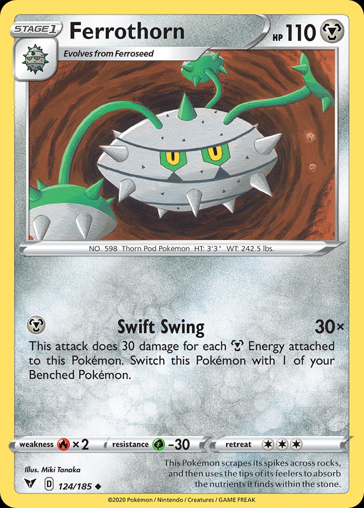 PSA 10 Ferrothorn Vivid Voltage graded Pokémon card