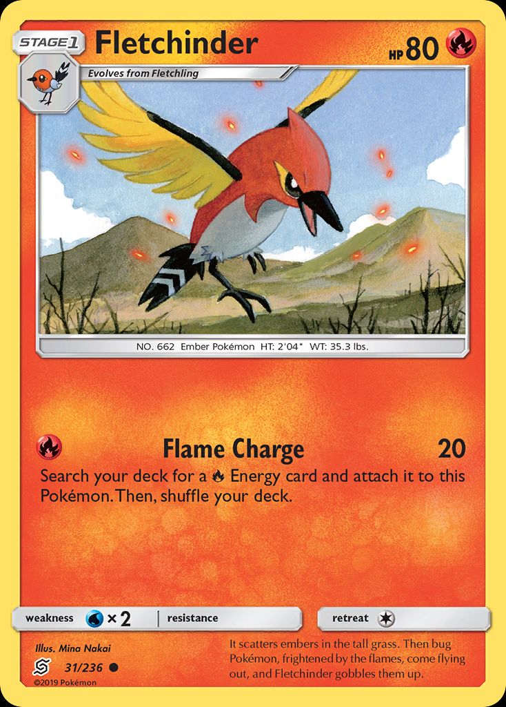 PSA 10 Fletchinder Unified Minds graded Pokémon card