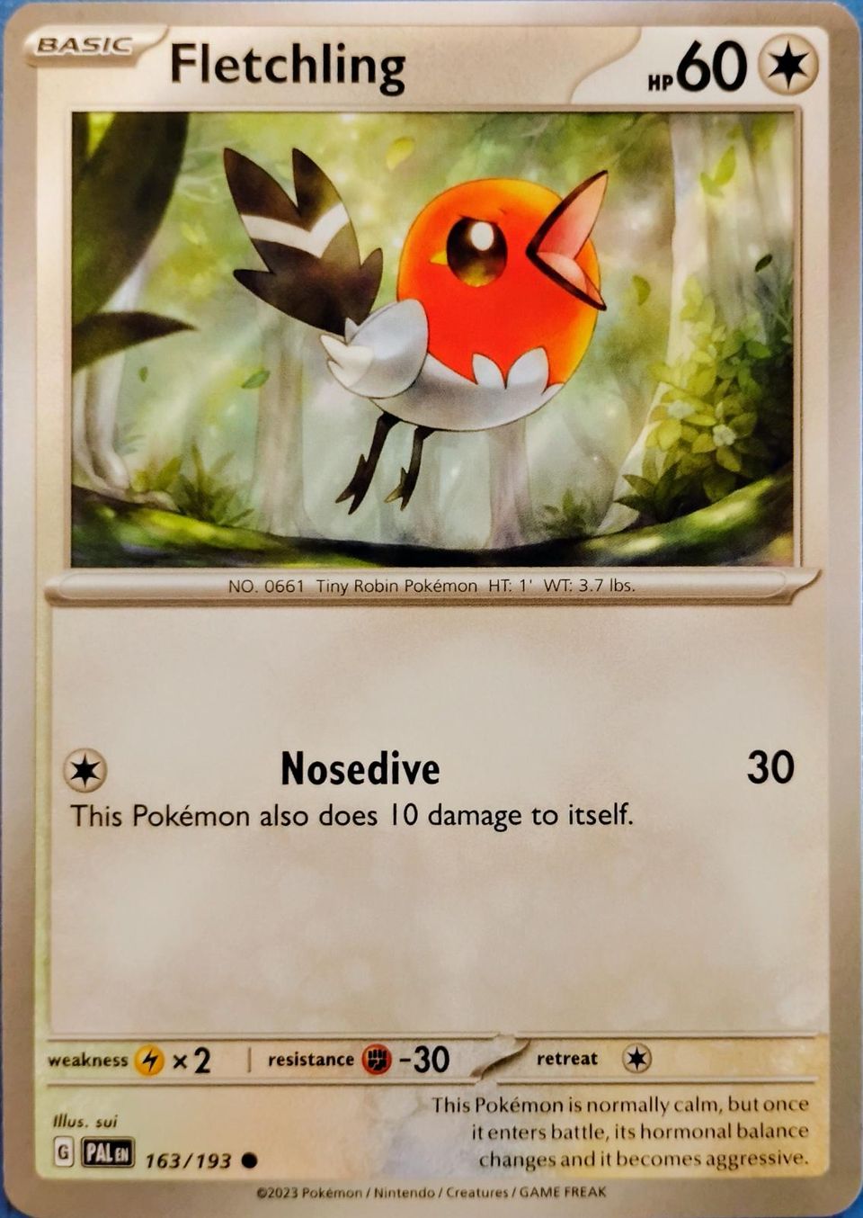 PSA 10 Fletchling Obsidian Flames graded Pokémon card