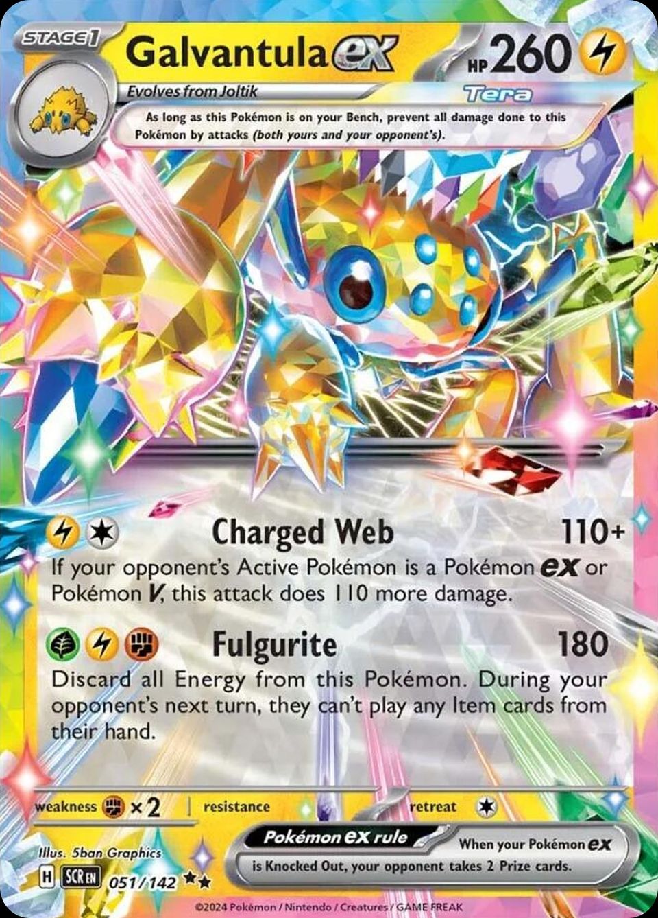 PSA 10 Galvantula Stellar Crown graded Pokémon card