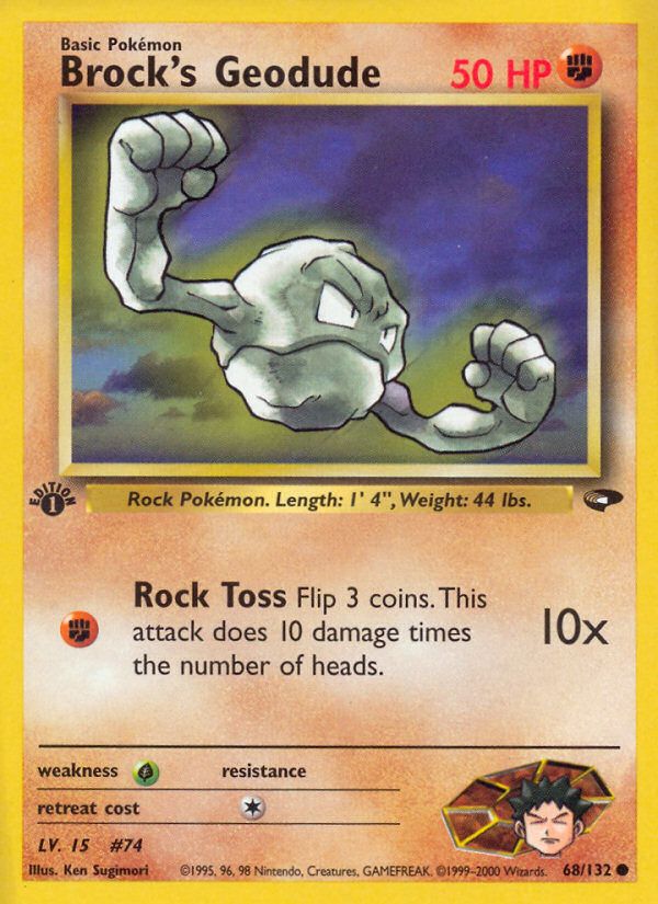 PSA 10 Brock's Geodude Gym Challenge graded Pokémon card