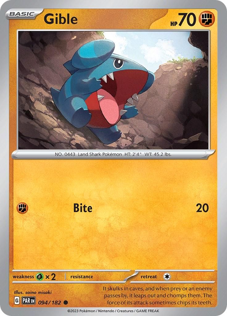 PSA 10 Gible Paradox Rift graded Pokémon card
