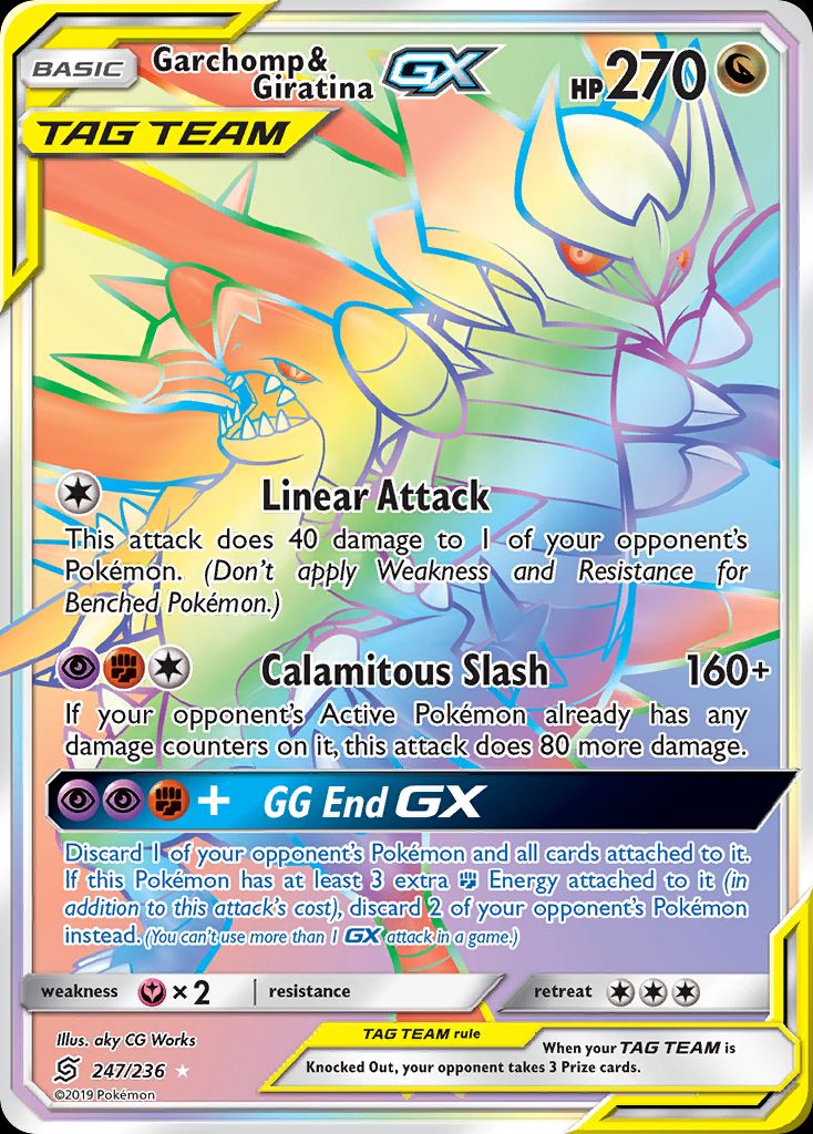 PSA 10 Giratina & Garchomp GX Unified Minds graded Pokémon card