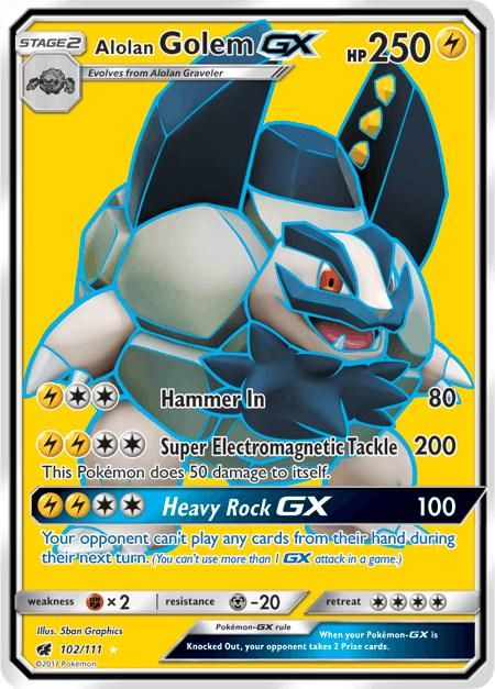 PSA 10 Alolan Golem-GX Crimson Invasion graded Pokémon card