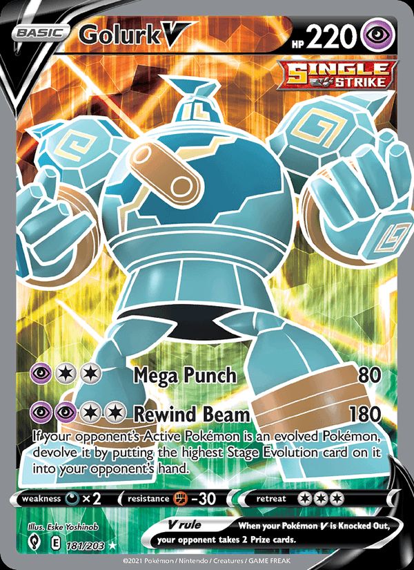 PSA 10 Golurk Evolving Skies graded Pokémon card