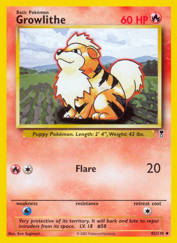 PSA 10 Growlithe Legendary Collection graded Pokémon card