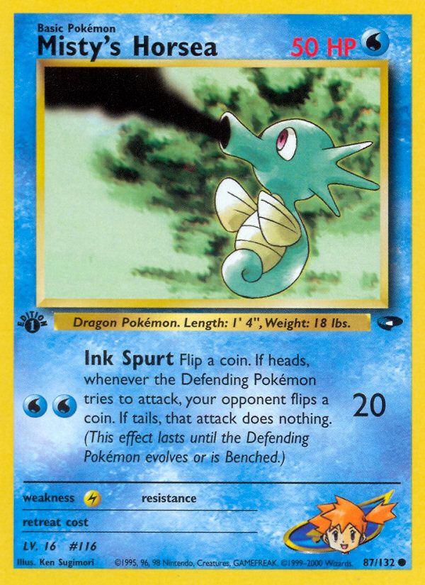 PSA 10 Misty's Horsea Gym Heroes graded Pokémon card